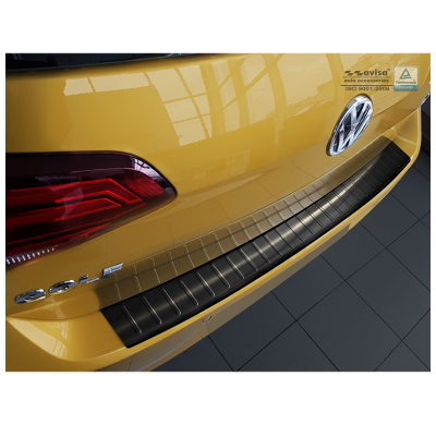 Protector Paragolpes Trasero Negro Acero Inox Volkswagen Golf Vii Hb 5-Doors 2012-2017 & 2017- 'Ribs'